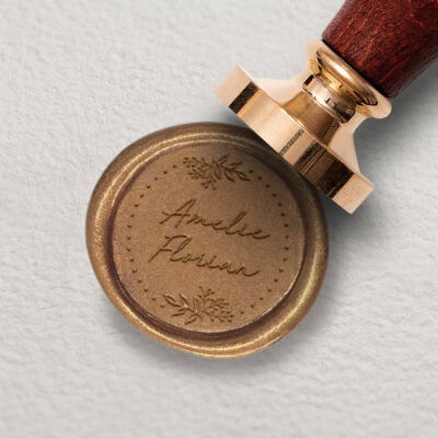 Siegelstempel personalisiert Namen Blumen