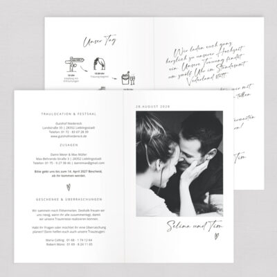 Einladung Hochzeit Klappkarte Foto modern